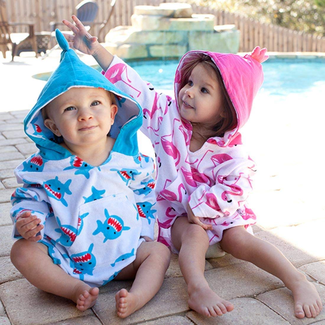 Zoocchini Accappatoio Cover-Up con Cappuccio - Poncho Bimbi per Mare e Piscina