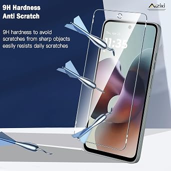 Aiziki Glass Screen Protector For Motorola Moto G56/G57/G67 Tempered Glass Film, Impact-Protection, Anti-Shatter, Anti-Scratch, HD Clear, Bubble Free, [2 Pack] Screen Protectors Moto G56/G57/G67