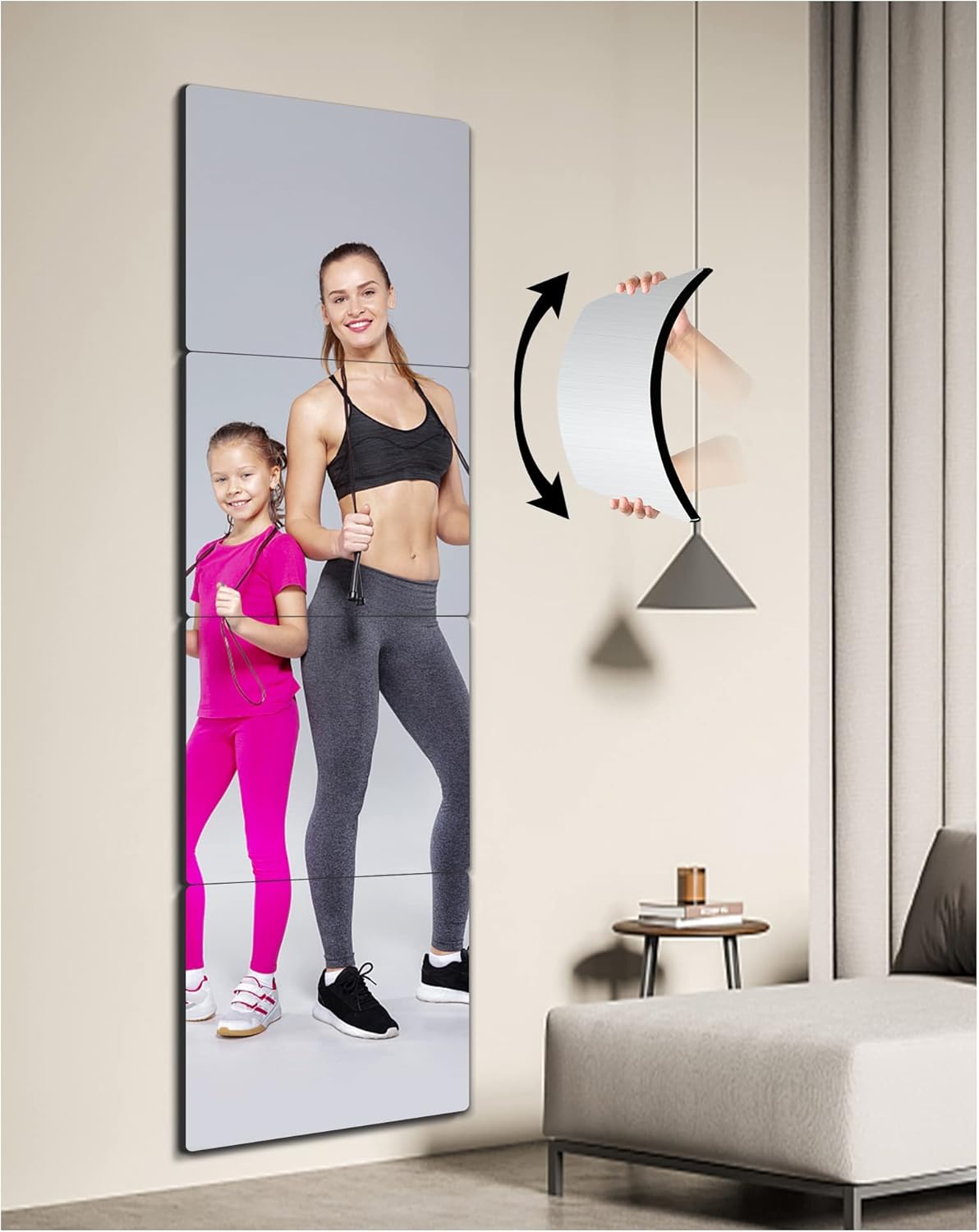 Amazon.com: nosplit Unbreakable Full Length Wall Mirror Cheap,Over The Door Mirror,Extra Thick 1 ...