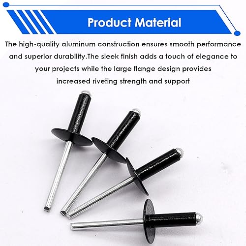 Miniatura 9 de smseace 800 remaches pop de 15 valores con brida grande, kit surtido de remaches pop de 7 tamaños (18 pulgadas 316 pulgadas 14 pulgadas) 8 tamaños