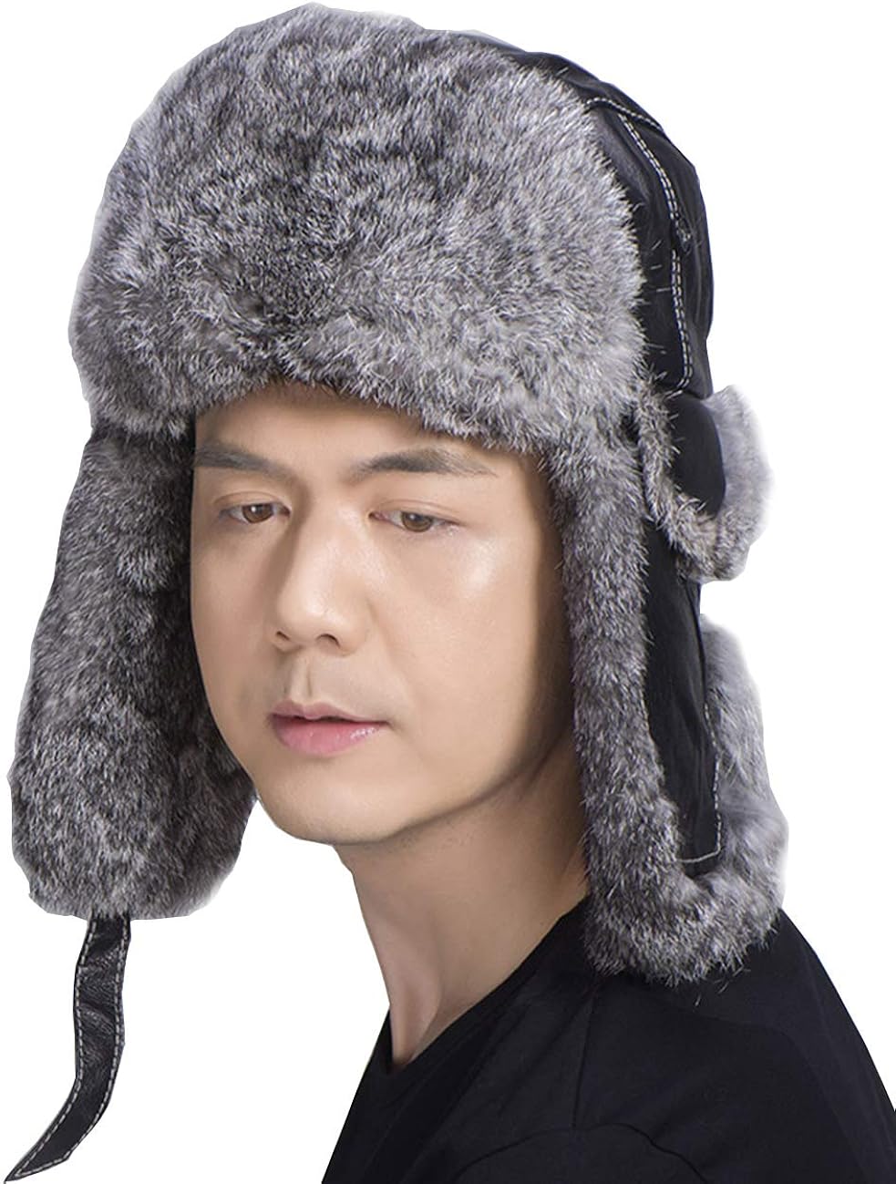 Rabbit Fur Hat Skiing Cap Natural Rabbit Fur Hat with Real Sheep