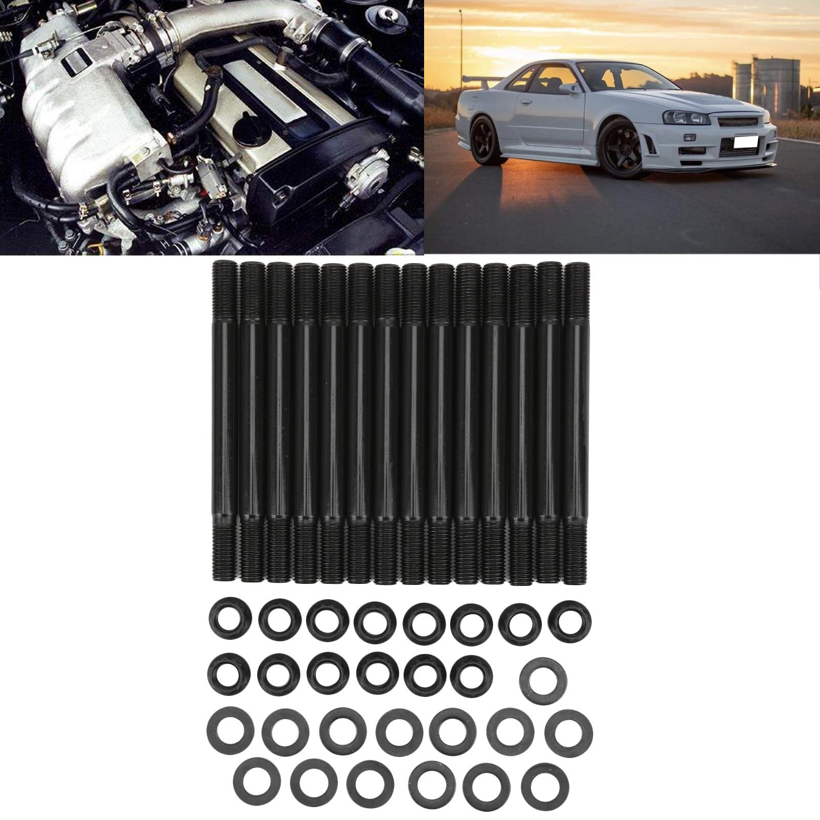 Kit Prigionieri Testata per Motori RB25, RB25DE, RB25DET 2.5L & RB20, RB20DE, RB20DET 2.0L - Sostituisce OE 202-4301 - Ferro ad Alta Resistenza Trattato Termicamente