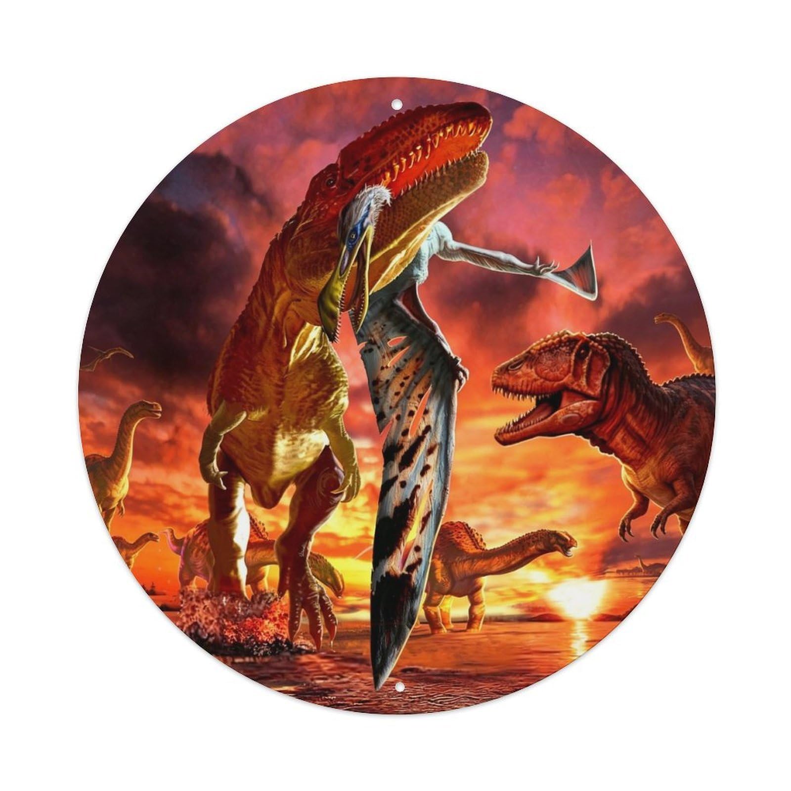 Dinosaurs T-REX Tyrannosaurus Rex Metal Tin Sign Plaque Wall Decor for Cafe, Club Bar, Office, Home Garden Metal Poster 8x12Inch
