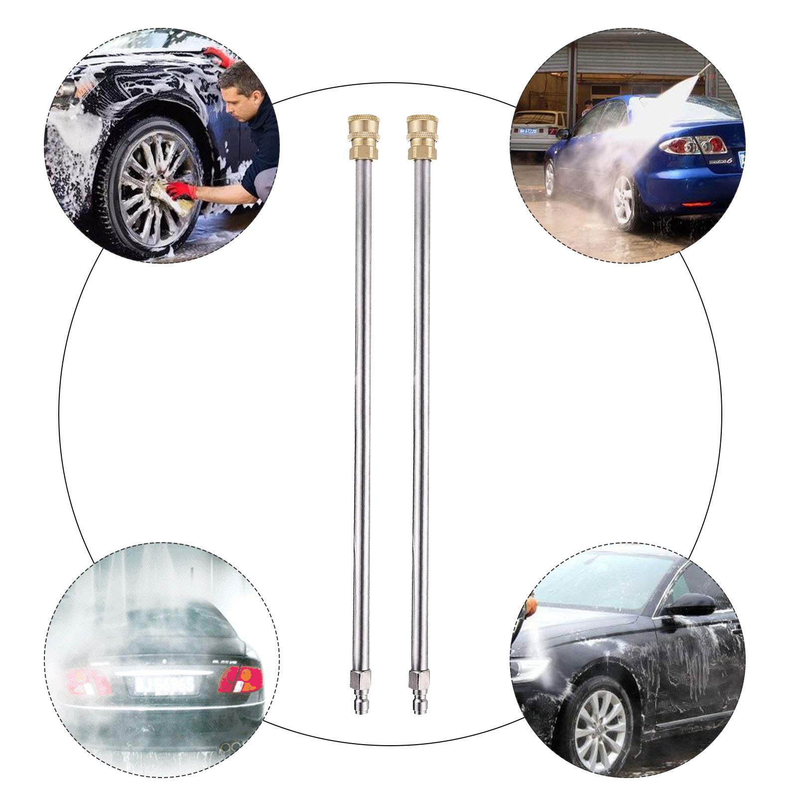 Set di 2 prolunghe pulitore ad alta pressione, 13", 4000 psi, strumenti di pulizia lancia di ricambio per nttoyeur ad alta pressione, pistola per pulizia con connessione rapida 1/4