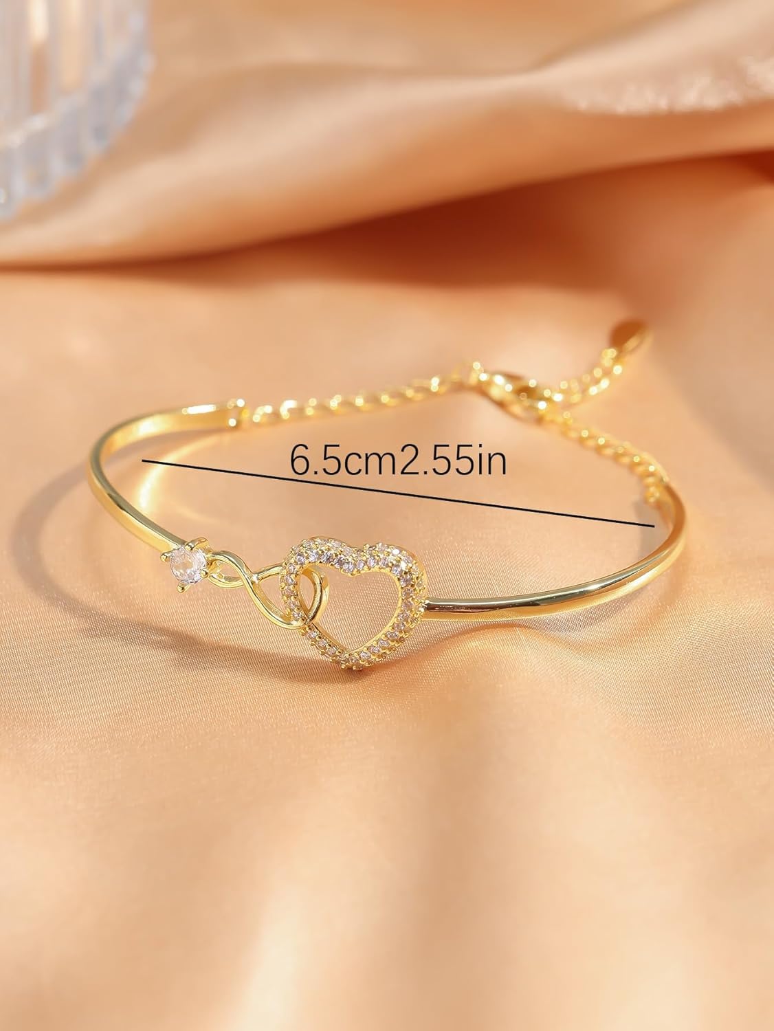 To My Daughter Forever Connected Bracelet,Infinity Love Cuff You Are Always In Mine Heart Cubic Zirconia Bracelet from Mom, Adjustable Inspirational Gift Jewelry for Daughter - Image 6