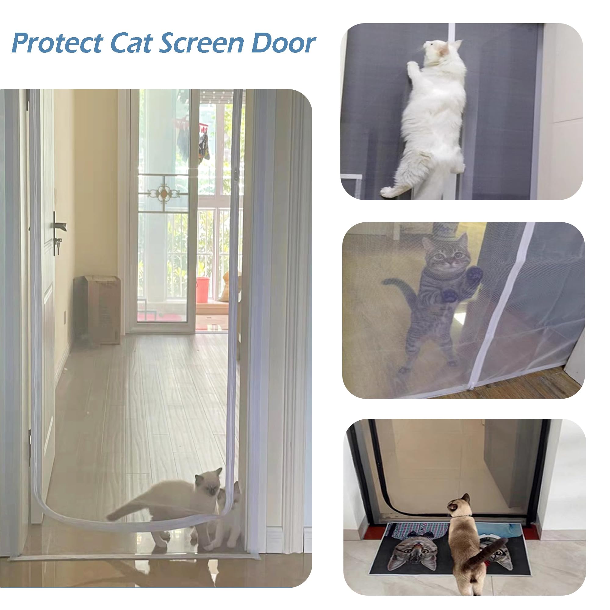 Zanzariera personalizzata per gatti, protezione dagli insetti e dagli animali domestici, in rete con cerniera, impedisce che cani e gatti escano di casa, zanzariera per soggiorno e camera da letto