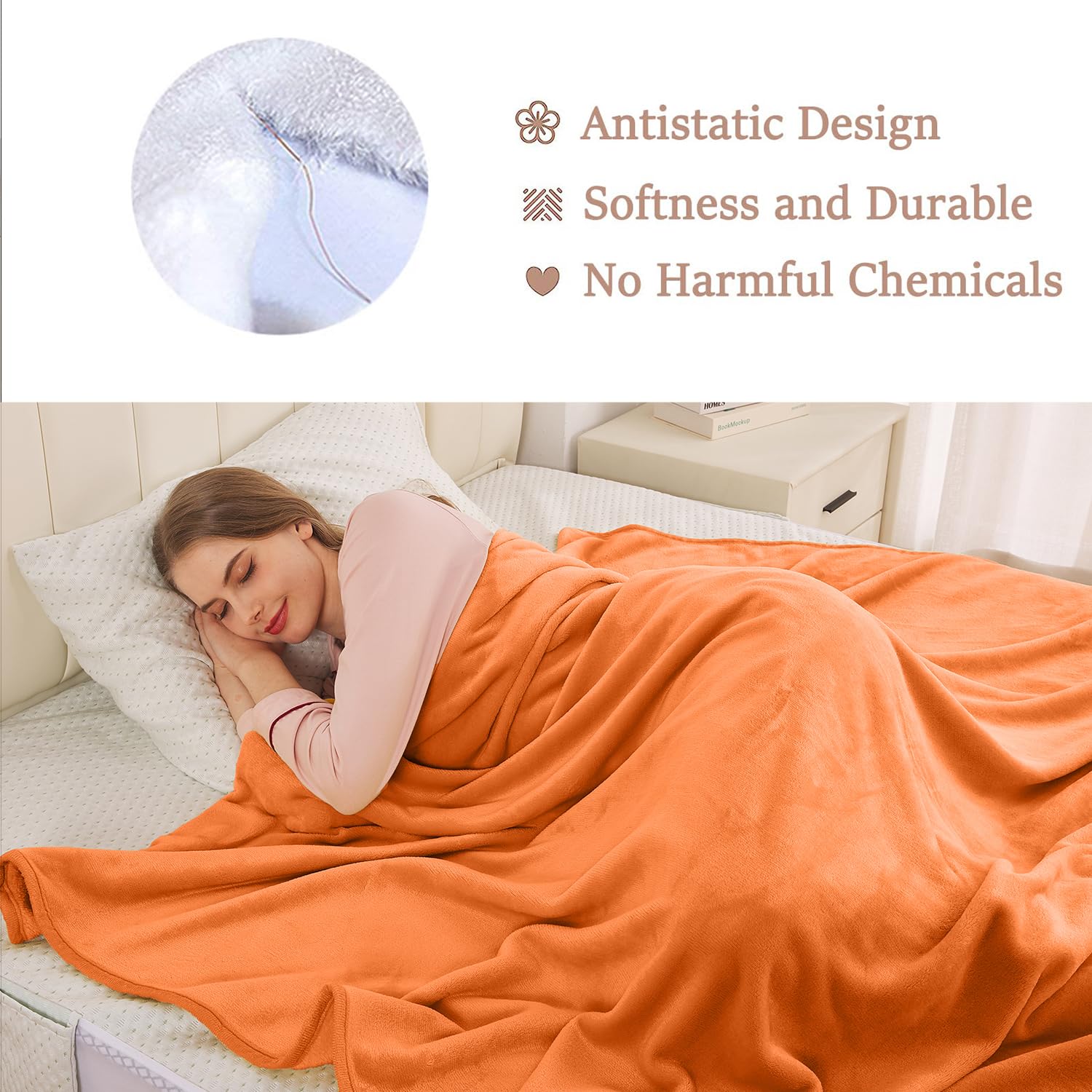 HOZY Fleece Blanket, 130 x 150cm Fleece Velvet Plush Bed Blanket, Soft, Lightweight, Warm and Cozy Blanket as Bedspread - Image 2