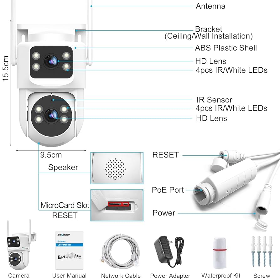 Amazon.com: GENBOLT PTZ WiFi Security Camera Outdoor with