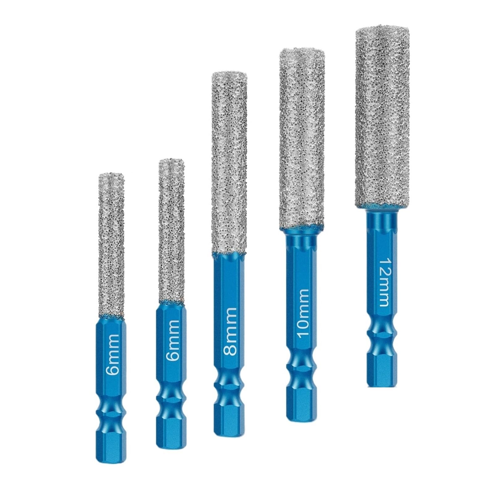 Mèches de maçonnerie anti-dérapage pour percer granit et marbre, scie cloche 6-12mm 5 pièces
