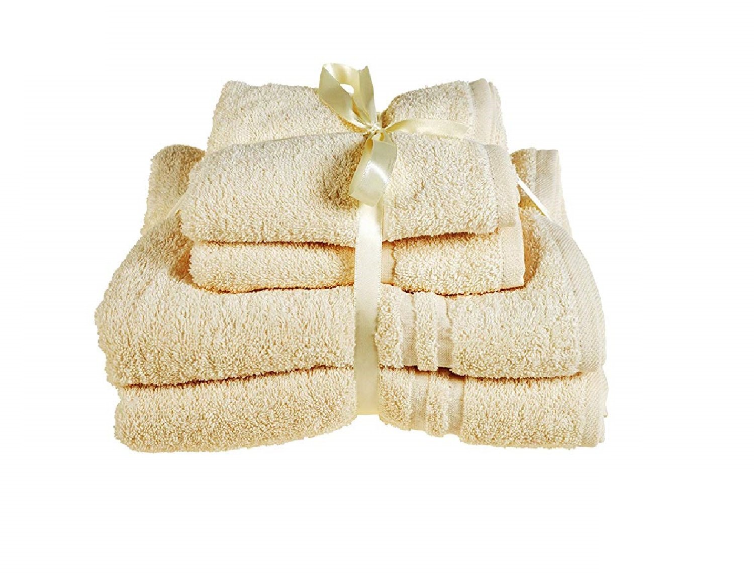 Allure Bath Fashions Cream Set Of 4 Towels Hotel Essentials Absorbent Cotton, Supersoft, Machine Washable 450Gsm - Fully Guaranteed​