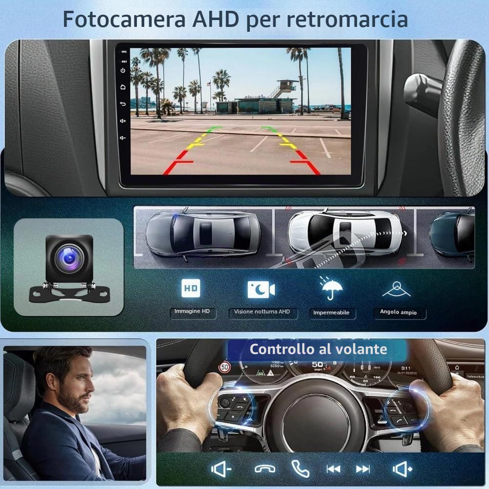 Autoradio Android da 9 pollici per Mercedes Smart Forfour Fortwo 453 2014-2022, schermo touch screen wireless, Radio Fortwo 453 Bluetooth Carplay Android Auto 2 DIN con telecamera di retromarcia