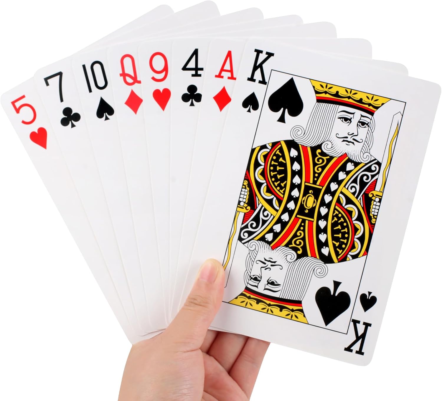 Large Playing Cards Giant Playing Card Deck, 5 X 7 Inch Oversized Full Deck Poker Deck of Cards for Bridge, Poker, Casino Party Decorations(54 Cards)