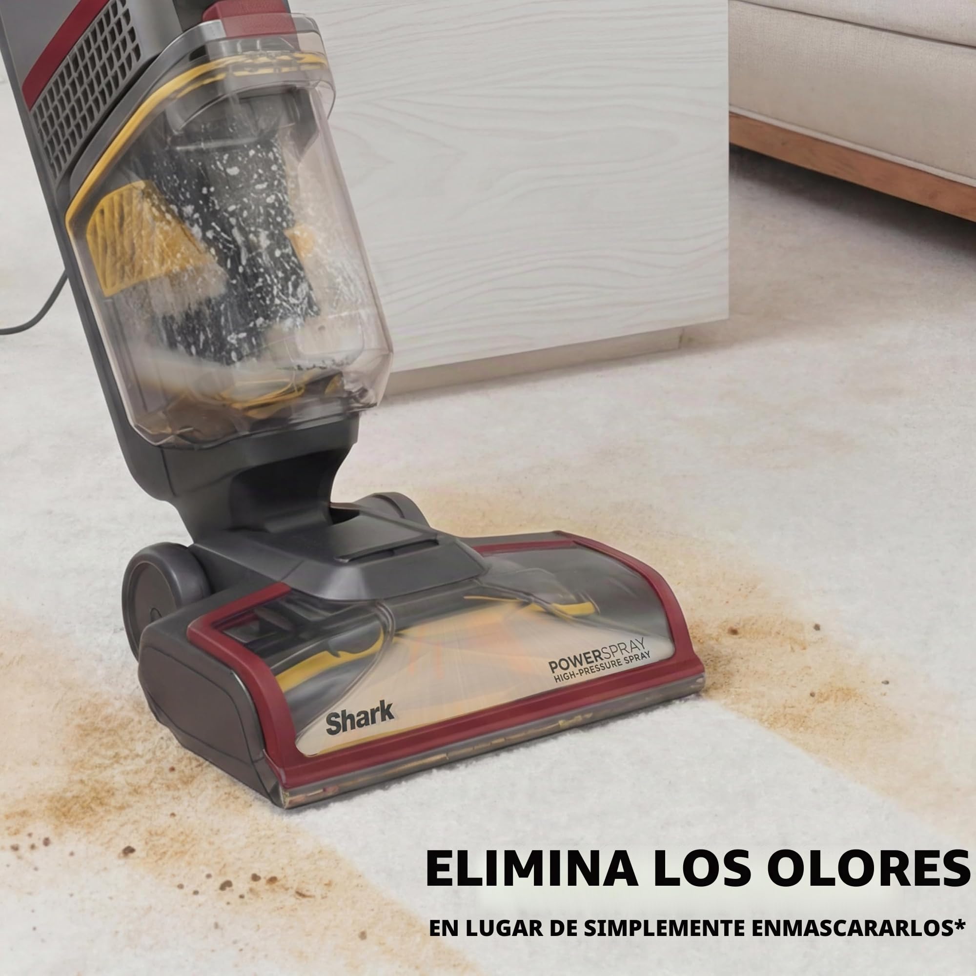 Shark CarpetXpert HairPro, limpiador de alfombras vertical, ligero, perfecto para mascotas, limpieza profunda, suciedad, suciedad y eliminación de olores, champú de alfombras, EX221BRN, magenta
