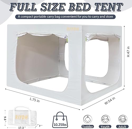 Miniatura 38 de Bed Tent Twin Bed Canopy Tents for Adult - Portable Dream Tent Indoor Sleeping Tents 70% Blackout with 3 Doors Breathable Private Space Tents