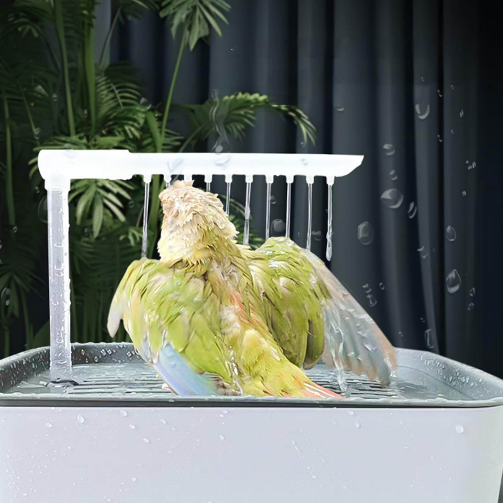 Grandi flussi d ' acqua Pappagalli Vasca da bagno Circolazione automatica ' acqua Lavabo per doccia per uccelli Uso domestico quotidiano con piume Doccia automatica per uccelli per piccioncini