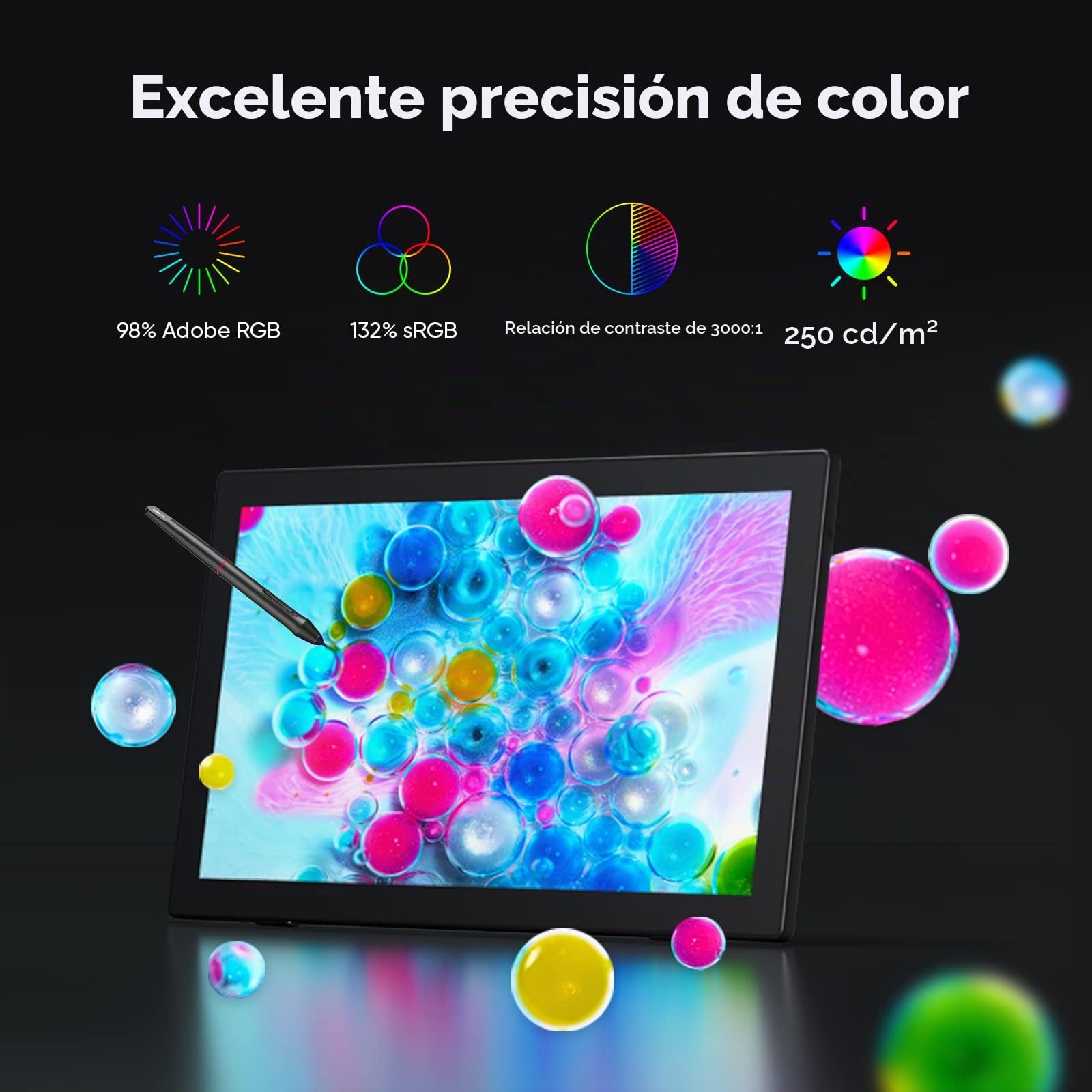XP-Pen Artist 24(FHD) Tableta Gráfica, 24 Pulgadas, Tableta de Dibujo Gráfico con Pantalla Profesional, 132% SRGB, Compatible con Windows, MacOS, Chrome OS y Linux, Superficie Activa: 53 x 30 cm