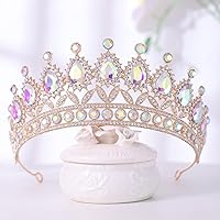 Vista 5 de FORSEVEN Tiaras y coronas de cristal para mujer – Boda y fiesta de cumpleaños, corona de princesa, accesorios para el cabello – Diadema de diamantes