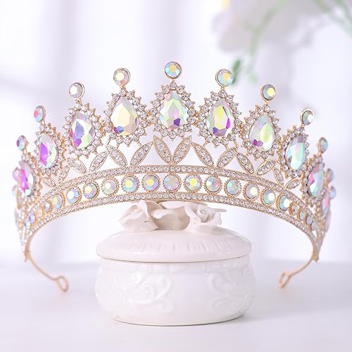 Miniatura 5 de FORSEVEN Tiaras y coronas de cristal para mujer Boda y fiesta de cumpleaños, corona de princesa, accesorios para el cabello Diadema de diamantes
