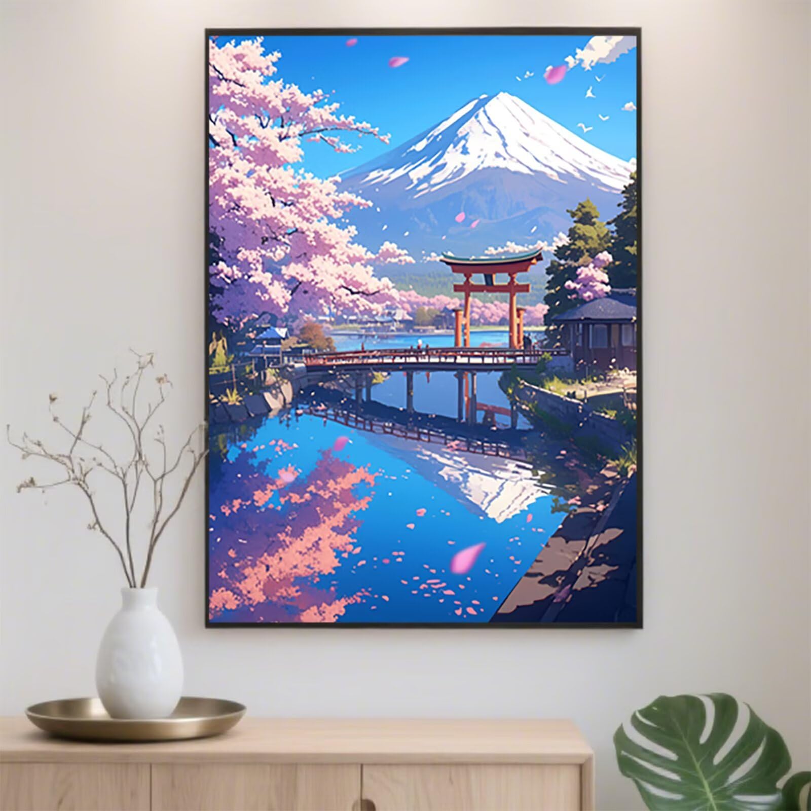 Diamentowe malowanie Japonia 75x100cm Diamentowe malowanie Dzieci Mount Fuji, 2025 DIY Diamentowe malowanie według numerów Dorośli Rzemiosło Kryształ Puzzle Diament Ścieg krzyżykowy, Dekoracja Prezent