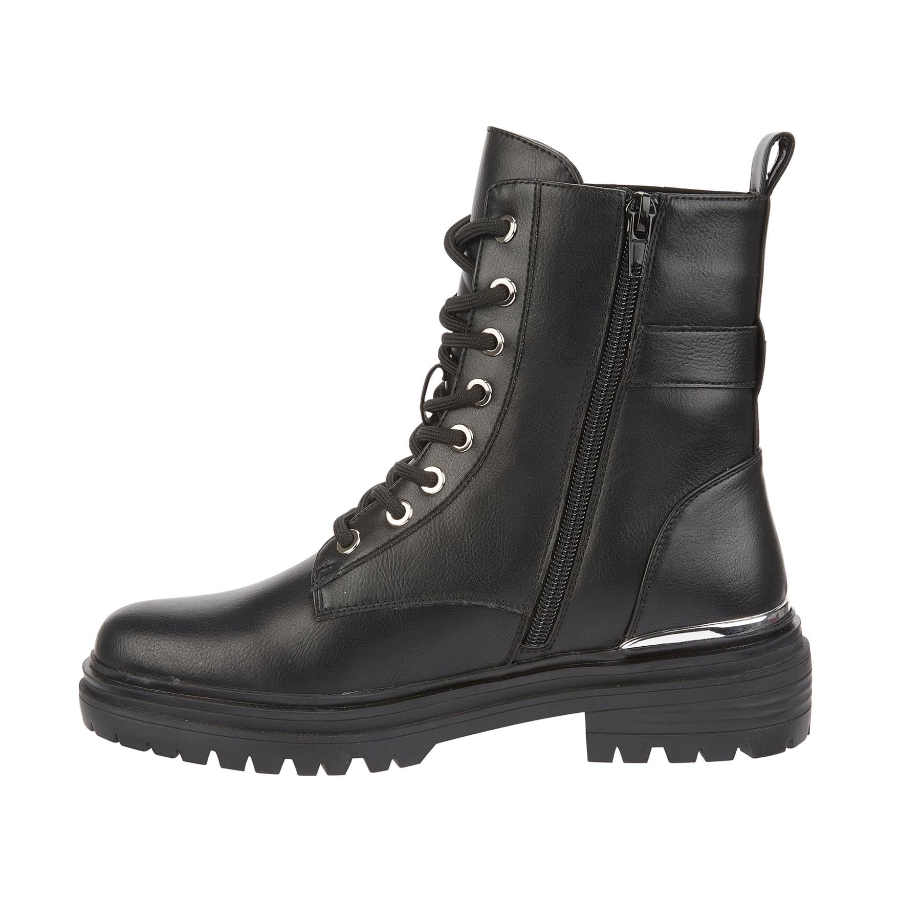A2Z Bottes de combat pour femme en cuir synthétique avec sangle à lacets et boucle confortables pour l'armée, la police, la patrouille en plein air, cadet, travail à talon bas