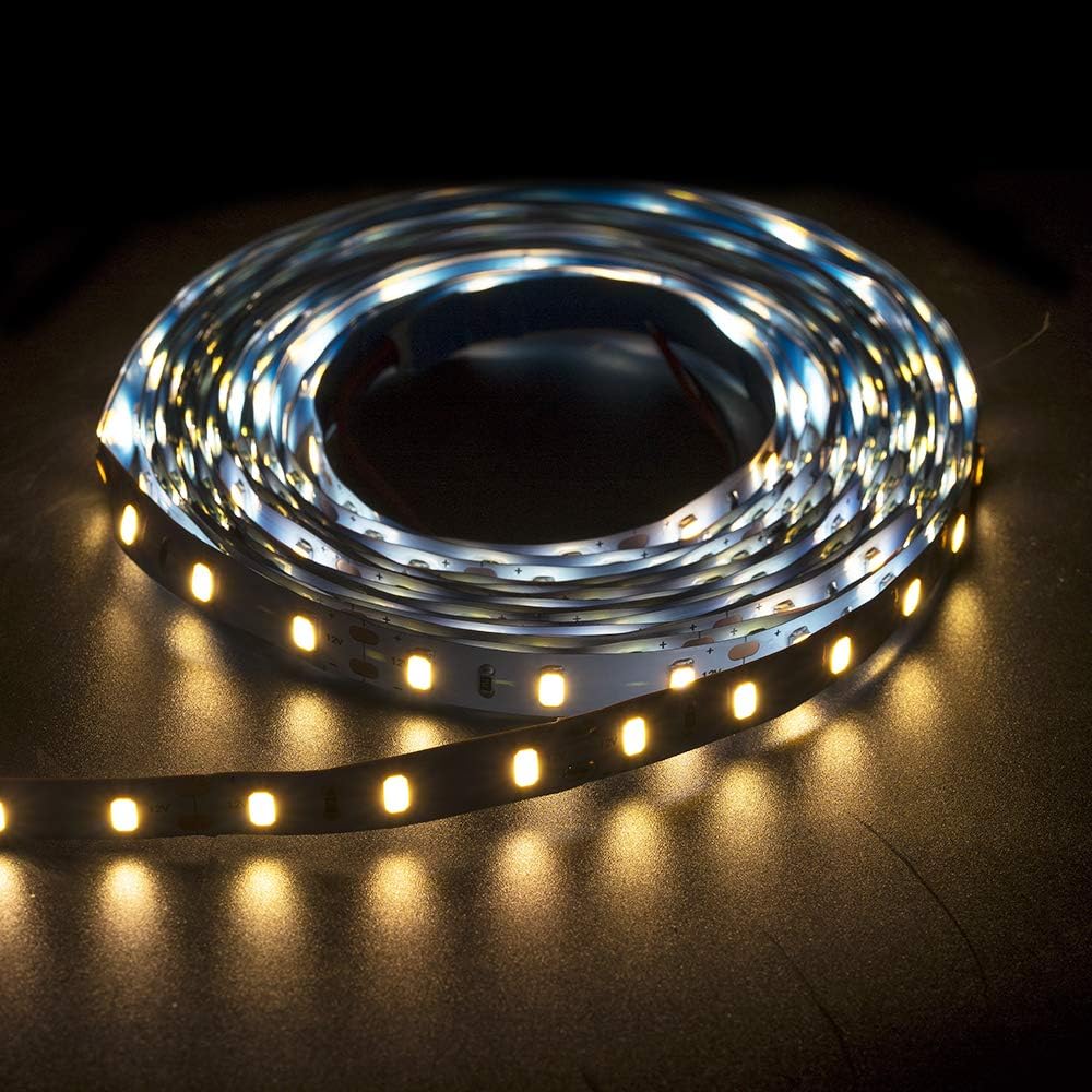 BTF-LIGHTING 16.4ft Warm White SMD5630 Led Strip Light 300LEDs DC12V Warm White Non-Waterproof 25Lm/LED, 2 Times Brightness Than SMD5050 LED Ribbon Light, 5630 LED Tape