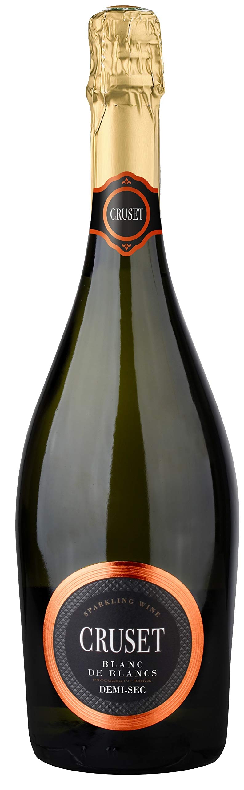 CRUSET - Vin Mousseux Demi-Sec - Blanc de Blancs - Origine : France (6 x 0.75 l)