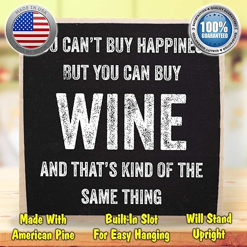 Miniatura 3 de Letrero rústico de madera con texto en inglés Can't Buy Happiness, Win, Homey Feel, ideal para cocina de granja, comedor, decoración de casa de bar,