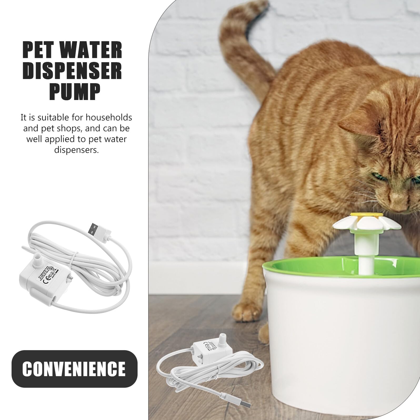 Genérico Bomba de Agua para Fuente de Gatos con Luz LED Ajustable Bomba Sumergible Antiséquedad para Dispensador de Agua Mascotas Repuesto Silencioso y Fácil de Limpiar