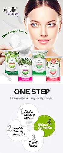 Miniatura 6 de Epielle Toallitas desmaquillantes de árbol de té, toallitas limpiadoras faciales diarias suaves, eliminan la suciedad, el aceite y el rímel