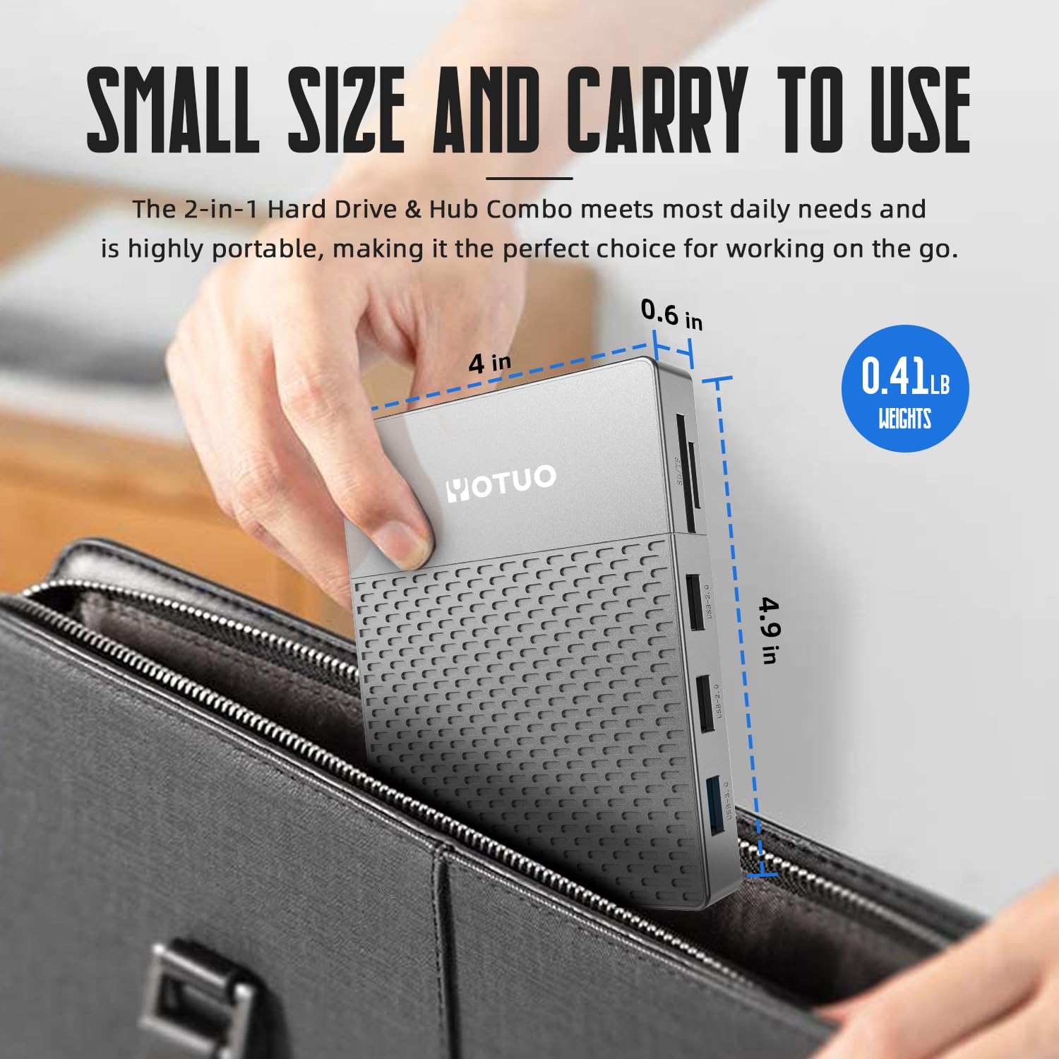 YOTUO Estación de acoplamiento de almacenamiento de disco duro externo, concentrador USB-C + HDD 7 en 1, USB 3.0, tarjeta SD/TF, HDD para Windows, Mac, Android, TV, teléfono, portátil, computadora de