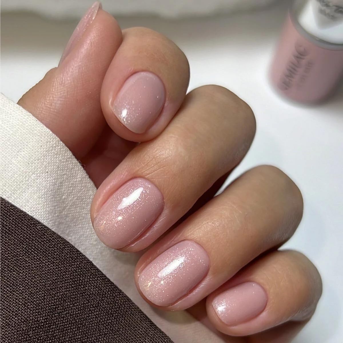 Semilac Lakier do paznokci UV 3 w 1 One Step Glossy S259 Naked Glitter Beige 7 ml