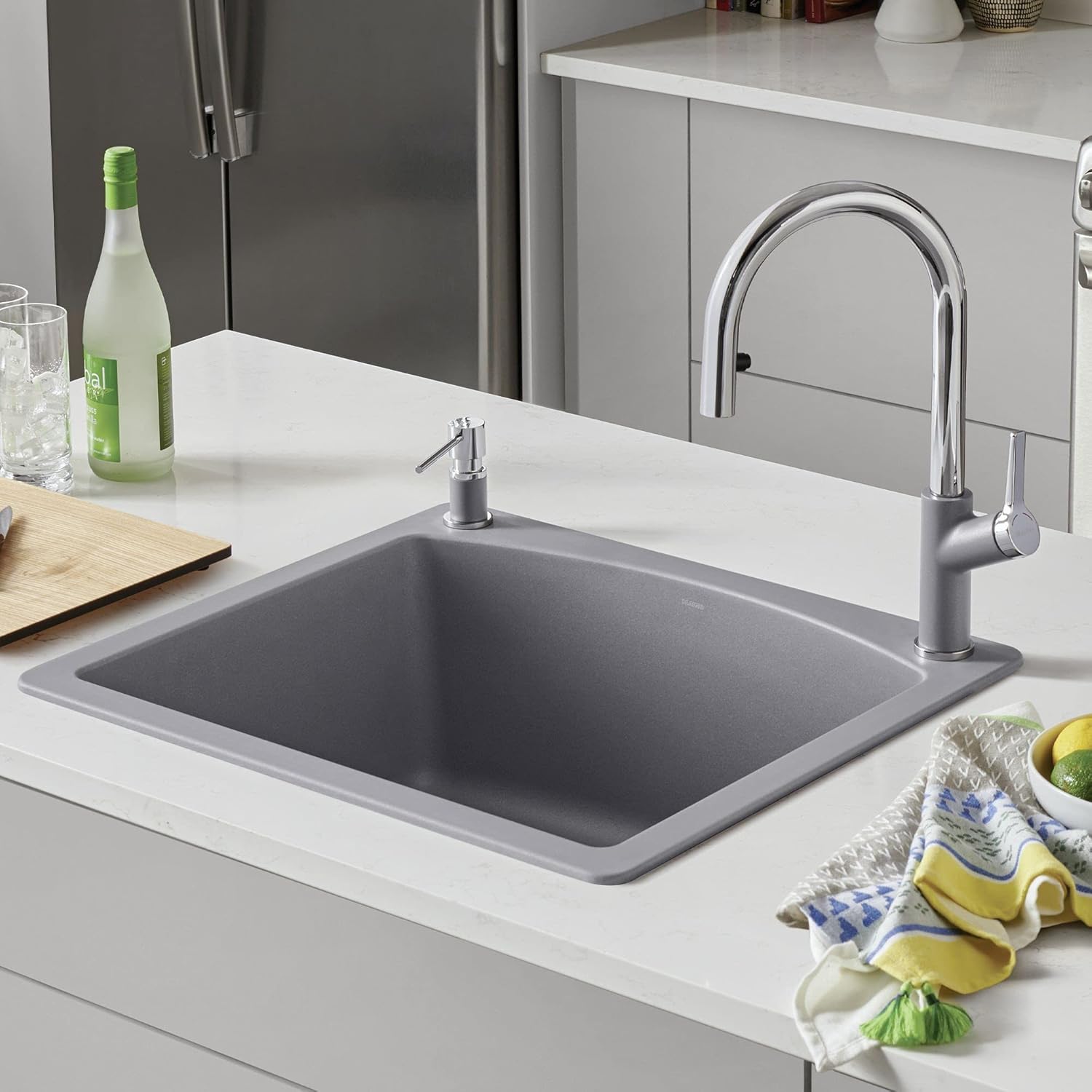 Exclusive BLANCO, Metallic Gray 440209 DIAMOND SILGRANIT Drop-In or Undermount Kitchen Sink, 25 X 22 Get Cheap Price BLANCO, Metallic Gray 440209 DIAMOND SILGRANIT Drop-In or Undermount Kitchen Sink, 25 X 22