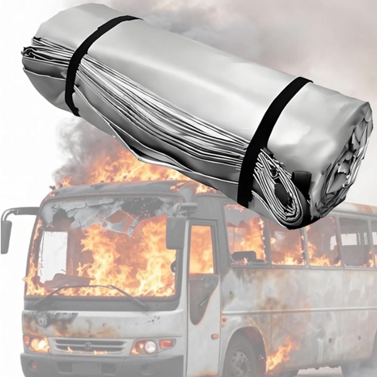 Manta ignífuga de emergencia para coche, mantas ignífugas de silicona para vehículos eléctricos y de gas, manta de extinción de incendios reutilizable de 1100 °C, mantas de supervivencia seguras 3×4m