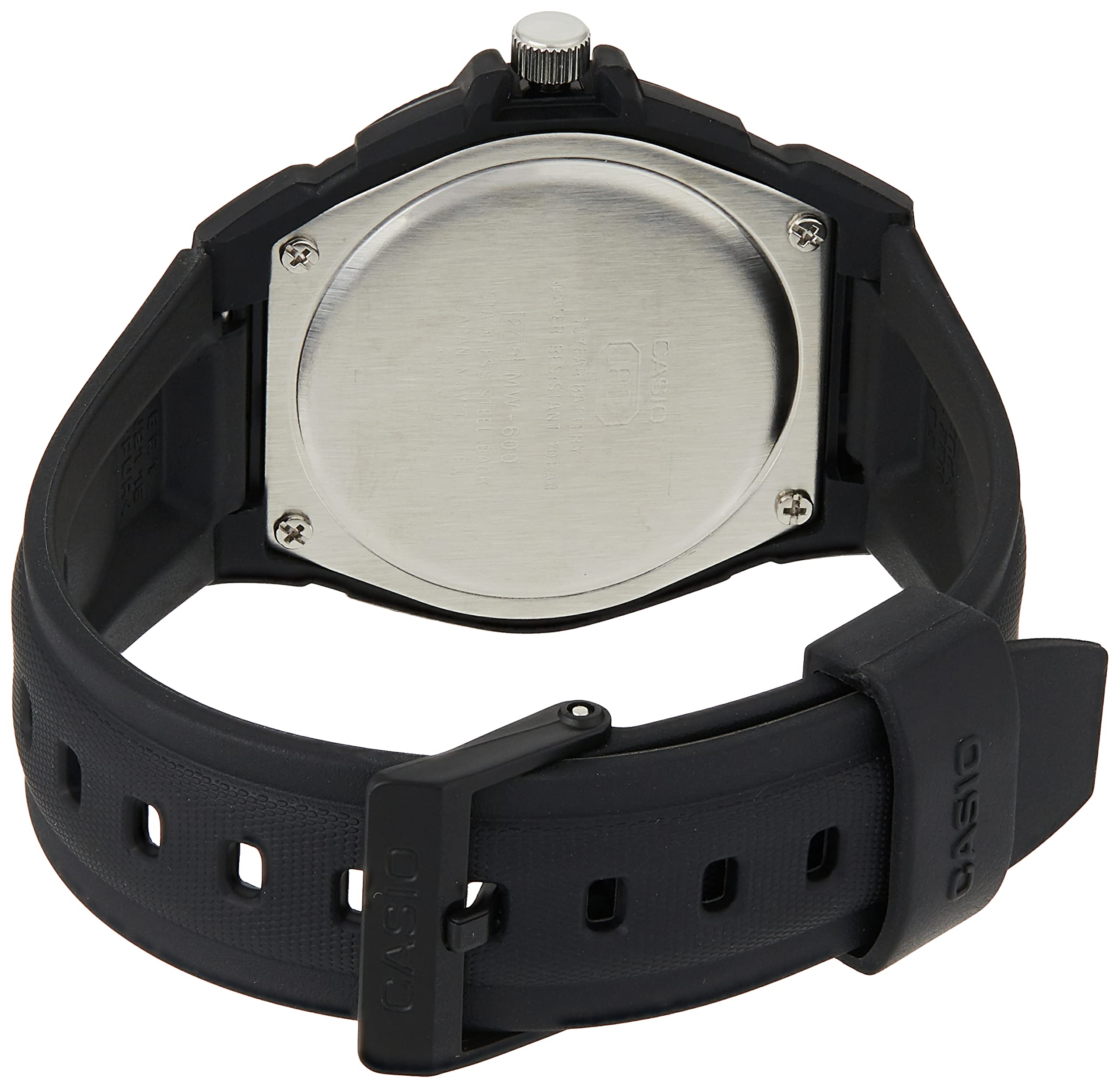 Casiomens Mw600f 7av Black Resin Quartz Watch With Silver Dial