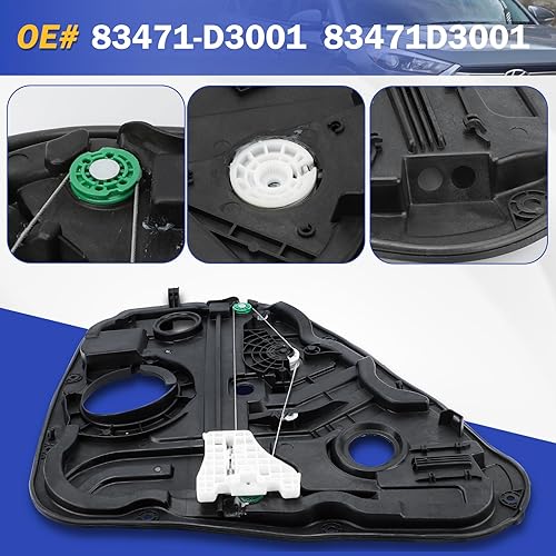 Miniatura 6 de Elevalunas de repuesto trasero derecho sin motor 83481D3001 - Compatible con Hyundai Tucson 2016-2020