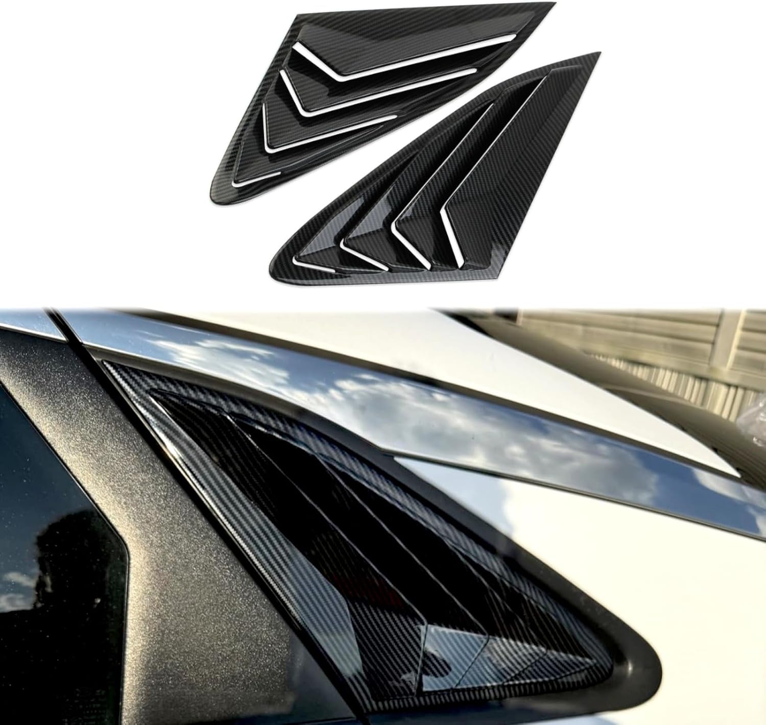 Korlot Carbon Fiber Style Side Window Louvers Shades Cover Blinds Accessories for KIA K5 2021-2026