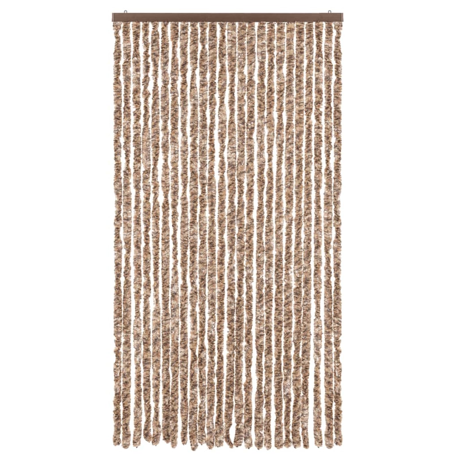 JUDYY Tenda Antimosche Beige e Marrone Scuro 100x220 cm in Ciniglia,Tenda Antimosche per Finestre e Porte Leggera Resistente all'Acqua Silenziosa Zanzariera Antiisetti-377323