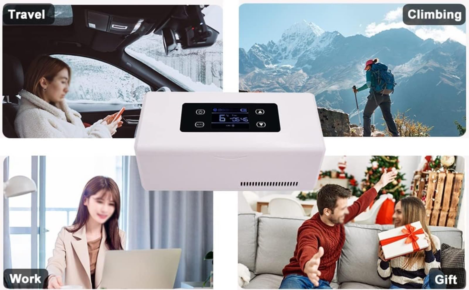 Mini frigorifero per insulina, per viaggi, raffreddamento intelligente con batteria, custodia portatile da viaggio per insulina, per casa, campeggio, camper e volo