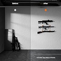 Vista 2 de Hold Up Displays - Soporte horizontal para pistolas y ganchos para escopetas almacenan cualquier rifle, escopeta y arco - Madera dura real cosechada