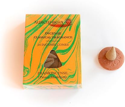 Auroshikha Marbling Incense Cones - Frankincense 3 Packs - 42 Cones