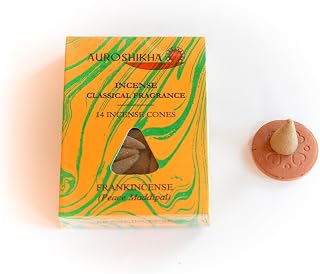 Auroshikha Marbling Incense Cones - Frankincense (3 Packs - 42 Cones)