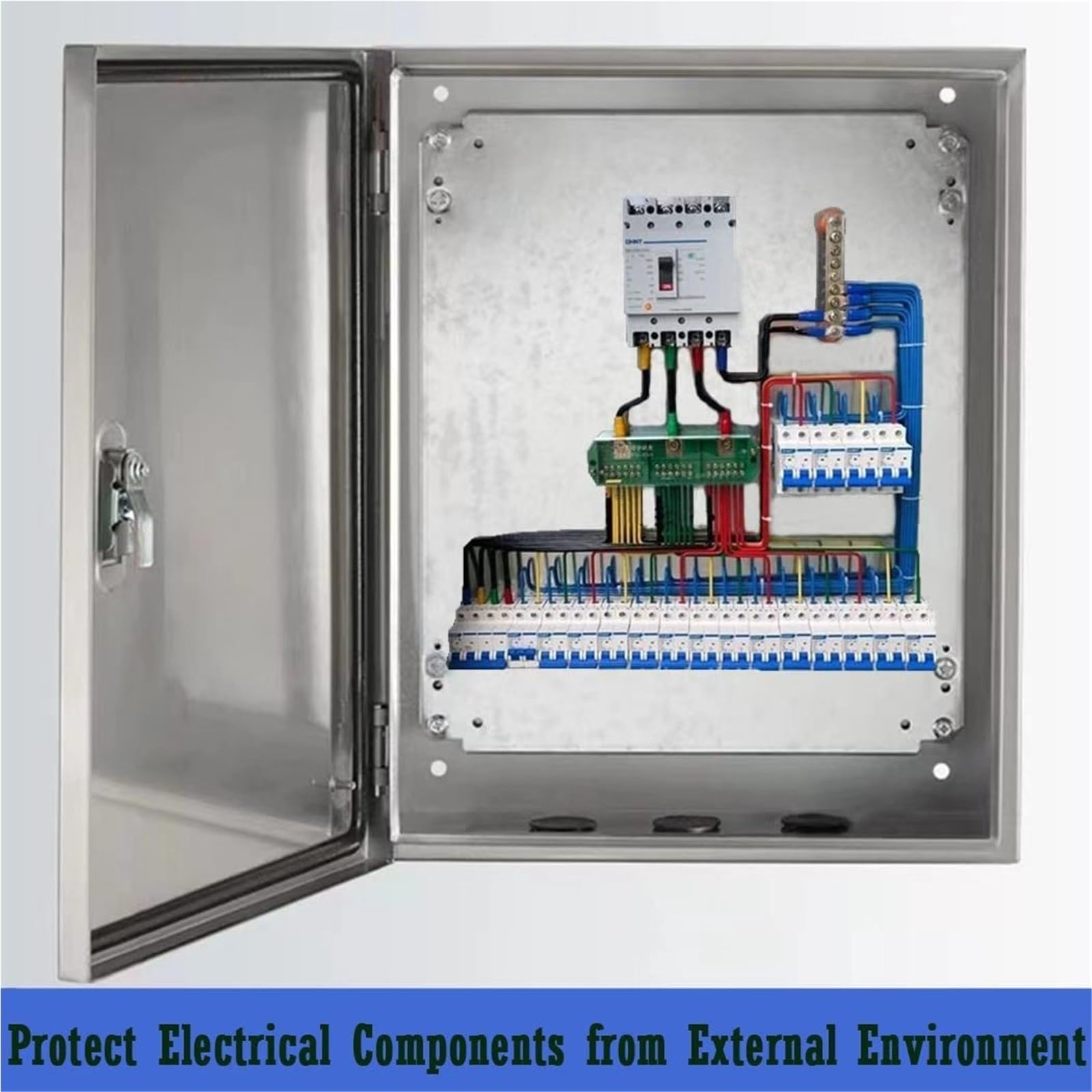 Contenitore per Quadri Elettrici da Esterno/Interno, Scatola di Derivazione in Acciaio Inox per Scatole di Servizio, Sistemi di Pompaggio, One Color H W D 12x12x6IN/T 1.2MM