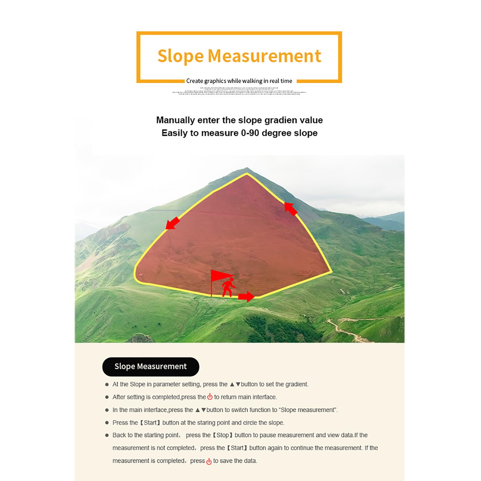 MObyat Appareil De Mesure GPS Portable, Géomètre GPS, Baromètre Intégré, Grand Écran Couleur, Clair Et Facile À Lire, Mesure De Haute Précision, pour La Mesure des Superficies Agricoles