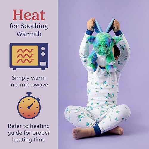 Miniatura 4 de Warmies Baby Dragon - Peluche de peluche con peso calentable y refrigerable, reconfortante juguete de aromaterapia de lavanda, animales de peluche