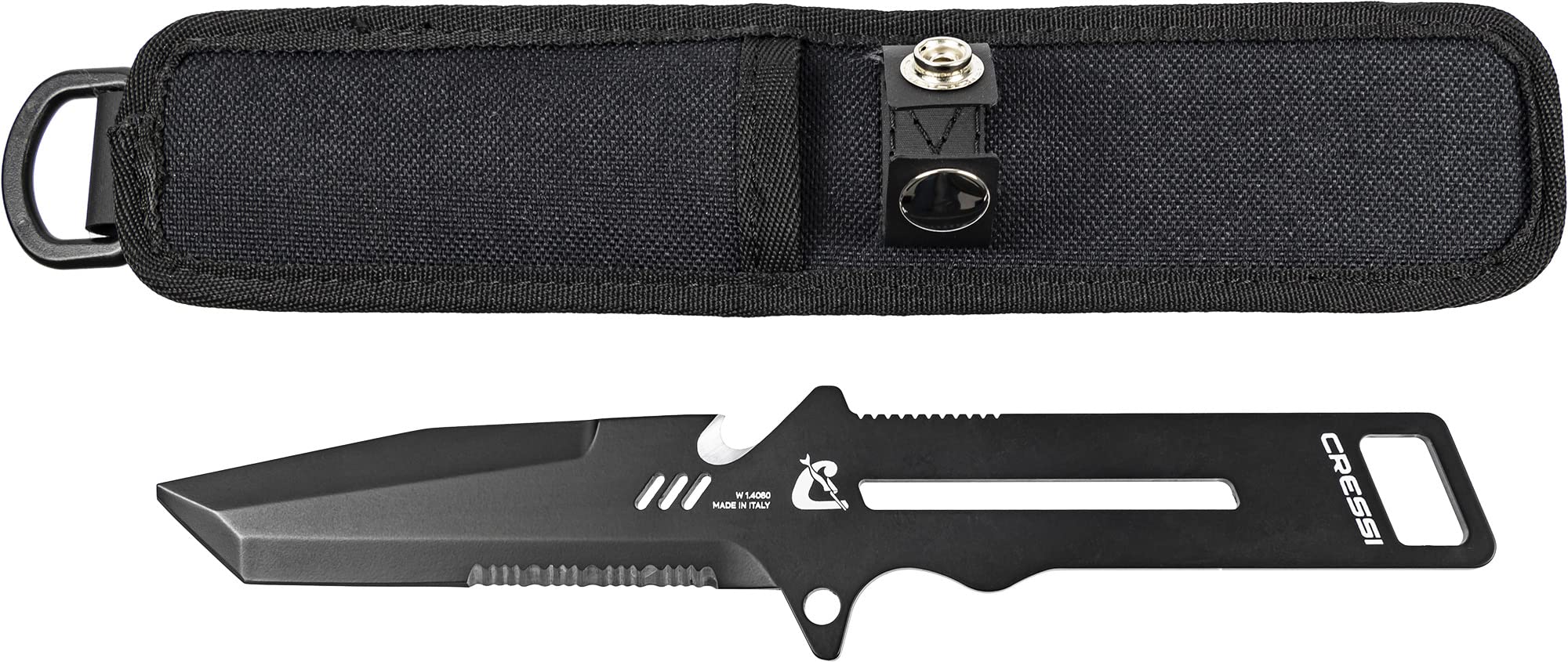 Cressi Kai & Mini Knife - Coltello Professionale Multiuso per Immersioni, Nero, Unisex Adulto