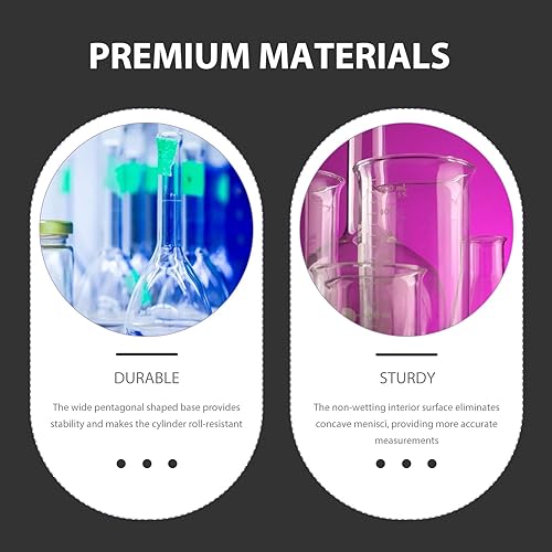 Miniatura 5 de Cilindro graduado de plástico, cilindro de medición transparente, frasco de tubo de ensayo de laboratorio de laboratorio de líneas de medición de 2
