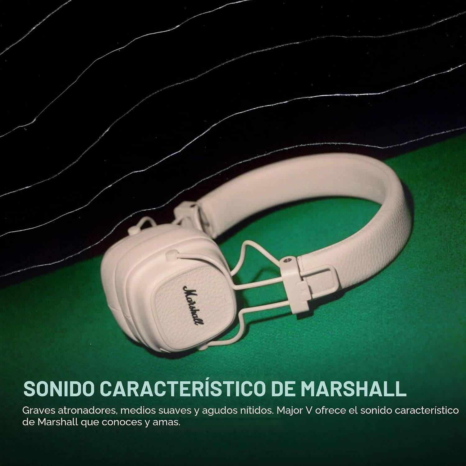 Marshall Major V Auriculares Inalámbricos Bluetooth, 100 Horas de Reproducción – Crema 3