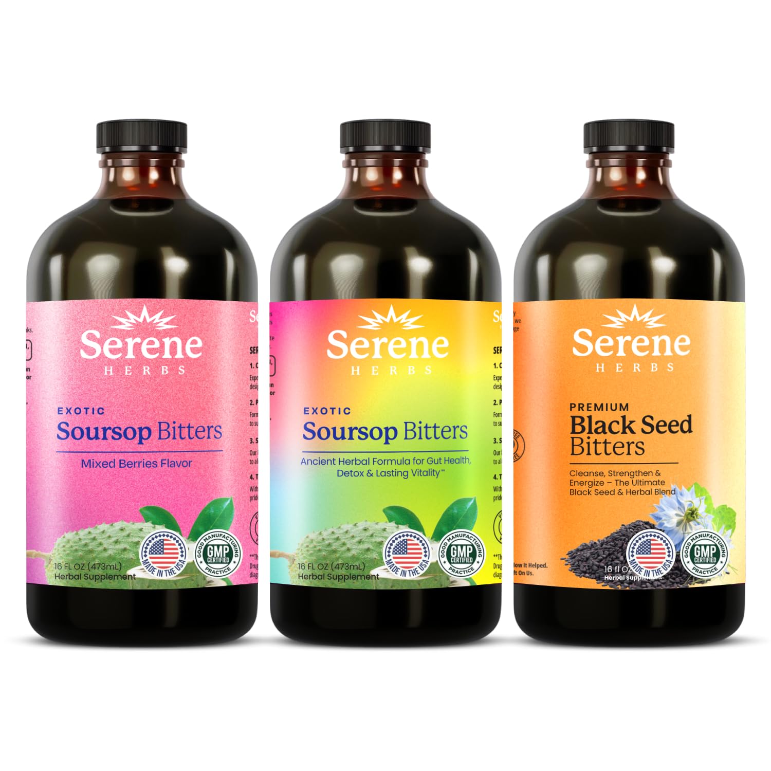 serene herbs glp-1 supplement for women Soursop Bitters & Soursop Capsules – Vegan Herbal Blend with Black Seed, Turmeric, Moringa, Ashwagandha & More – 60 Capsules Serene Herbs Glp-1 Supplement For