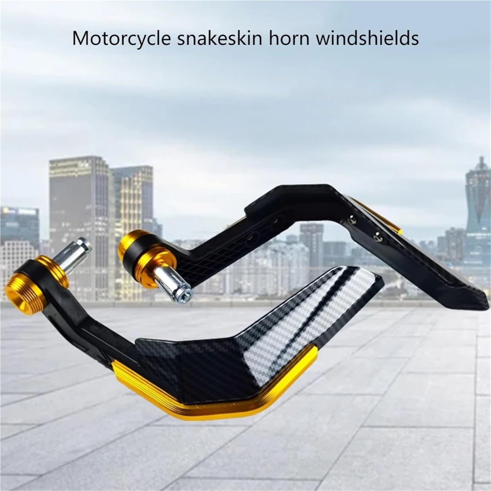 Motocyklowe ochraniacze na dłonie Części do modyfikacji motocykla: wygląd skóry węża i wiatroszczelne osłony dłoni w stylu rogu wołowego(Black)