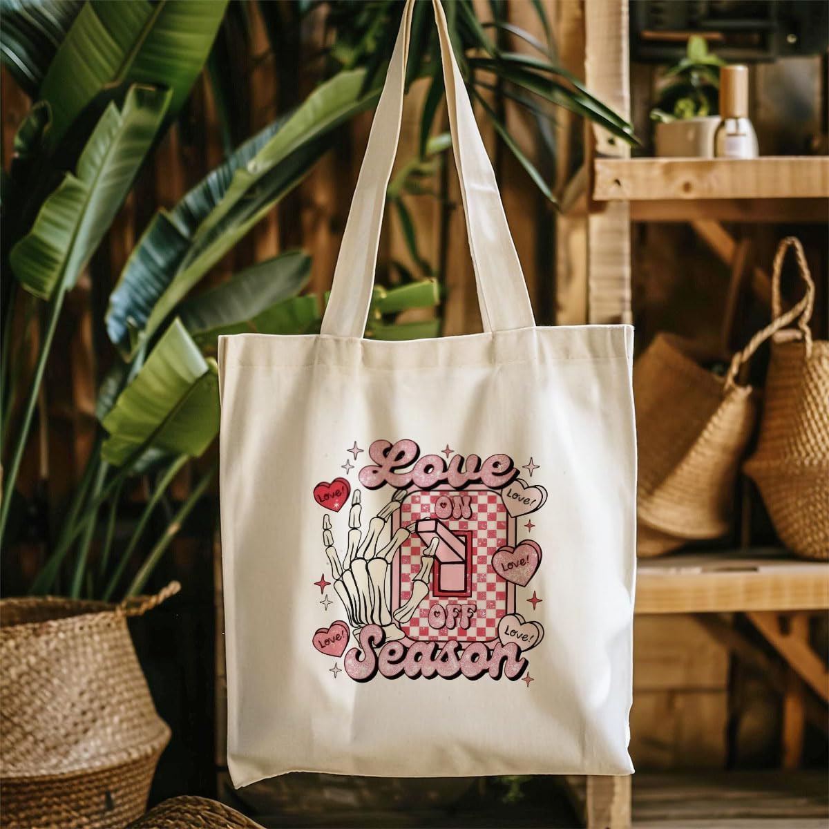 Canvas Bag for Valentine's Day Aesthetic Valentines Tote Bag for Women Friends - Image 5